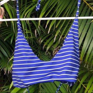 dark blue stripped bikini set.